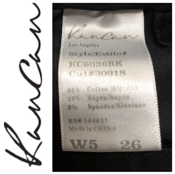 KANCAN BLACK RIPPED CUFFED SHORTS SIZE 5/26 - Picture 6 of 7